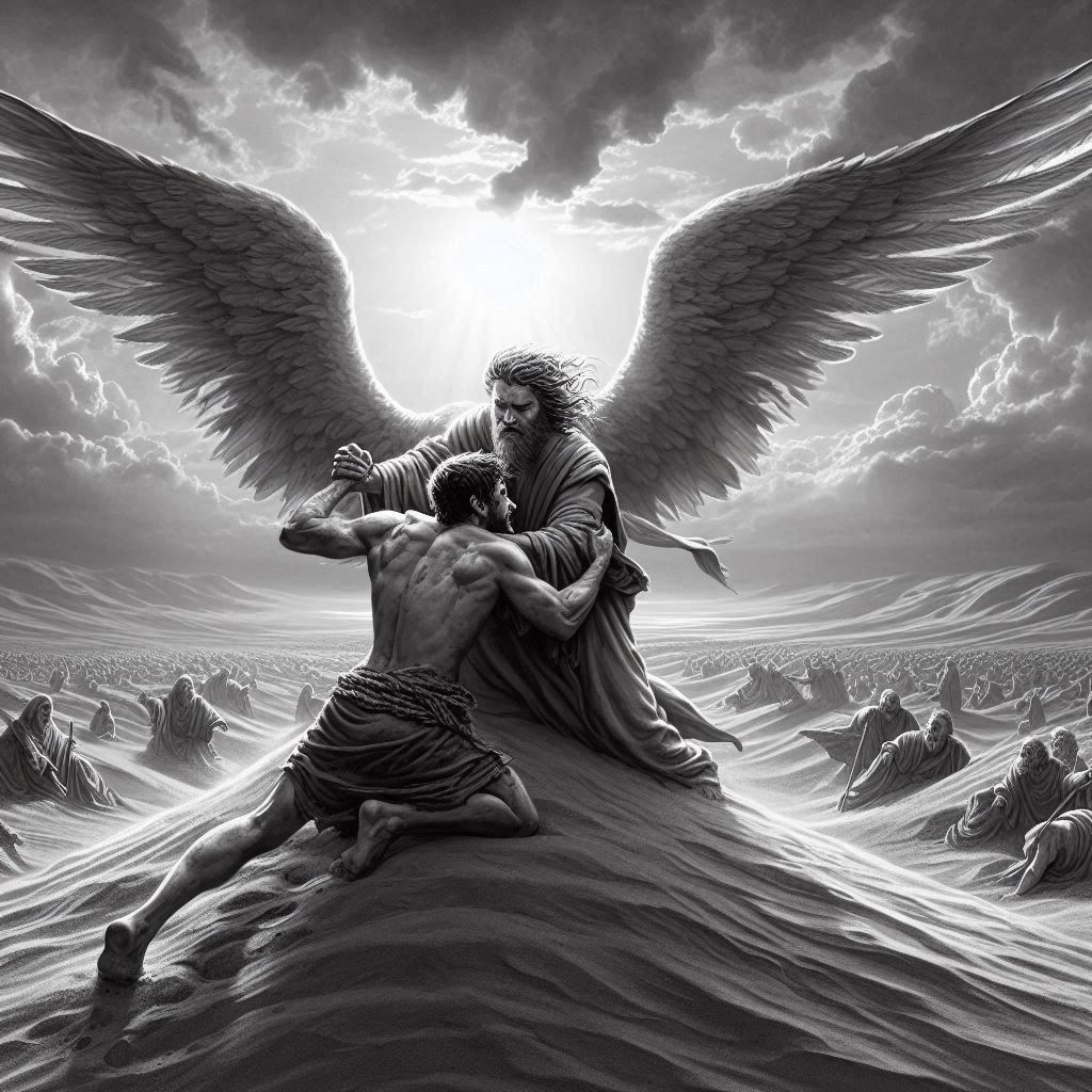 Jacob wrestling with the angel