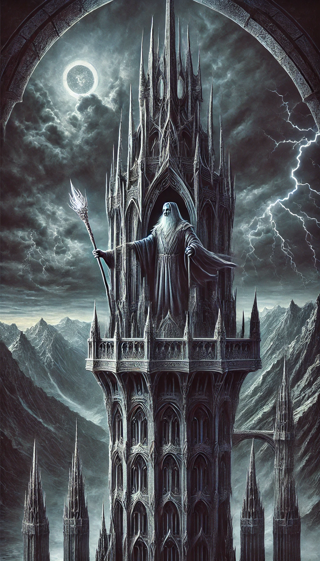 Saruman on Orthanc Tower